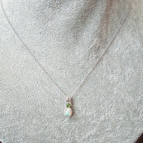 Ethiopian Opal & Russian Diopside Necklace - Picture 3 of 4